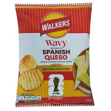 Walkers Wavy Spanish Queso Potato Crisps 50g
