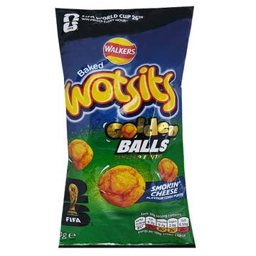 Walkers Wotsits Golden Balls Smokin' Cheese Flavour Corn Puffs 130g