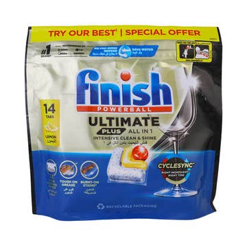 Finish Ultimate Plus Lemon Dishwashing 14s