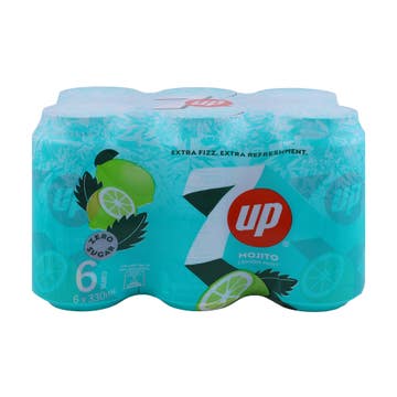 7UP Lemon Mint Mojito Zero Sugar Soft Drink 6x330ml