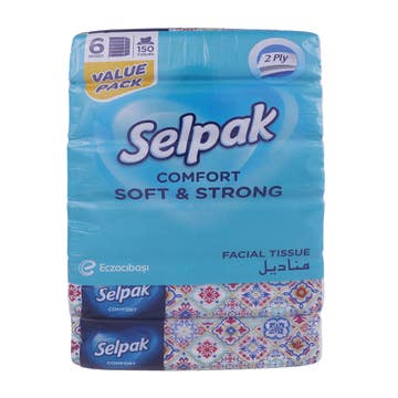 Selpak Comfort Facial Tissue 2ply 6x150s
