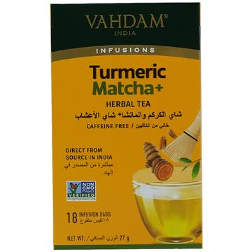 Vahdam Turmeric Matcha Herbal Tea Bags 18s 27g