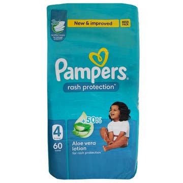 Pampers Rash Protection S4 Mega Pack Diapers 60s