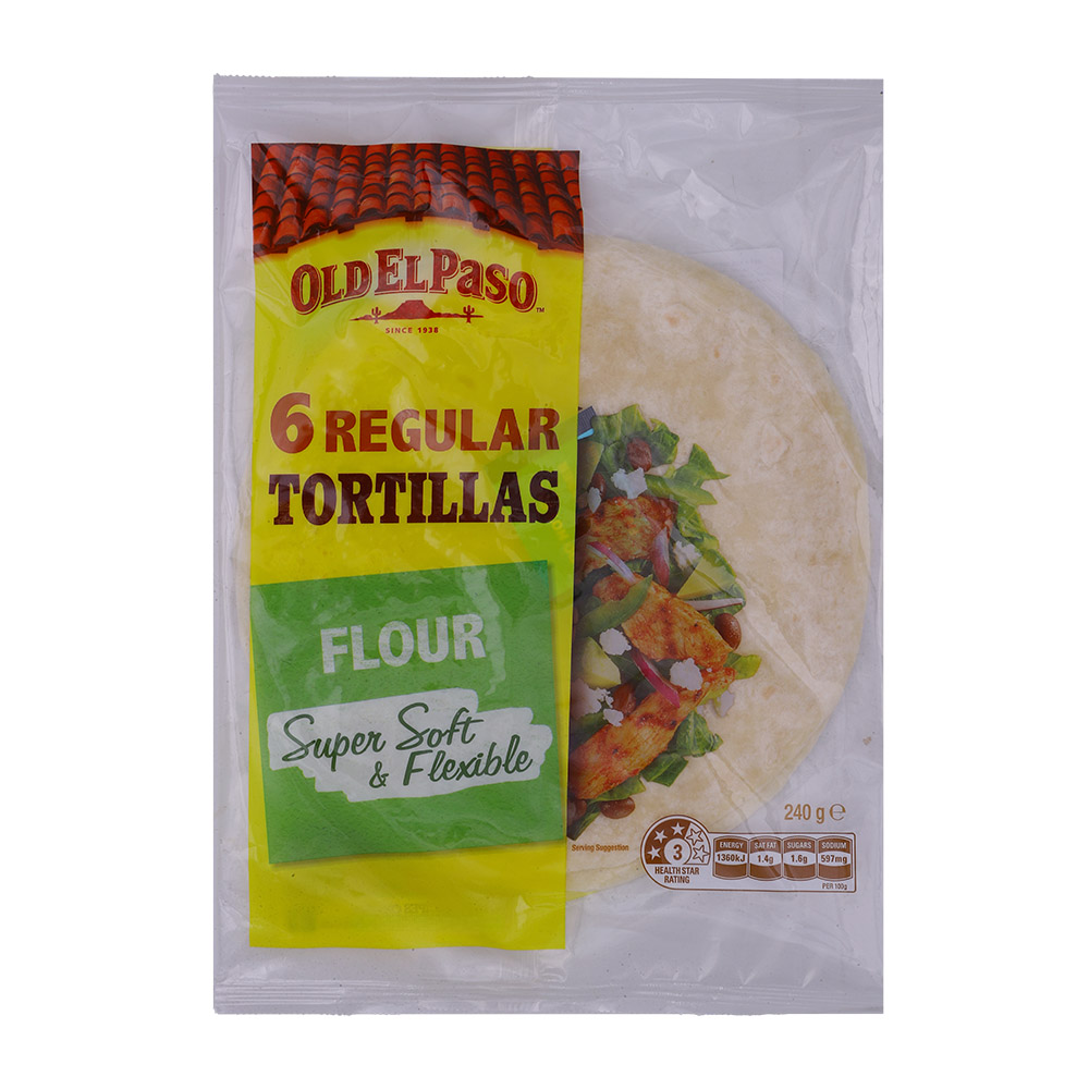 Old El Paso Regular Flour Tortilla 6s 240g