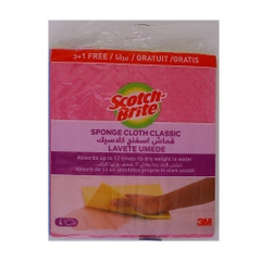 3m Scotch Brite Classic Sponge Cloth [3+1 Free] [Special Offer]