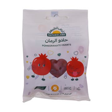 Natureland Pomegranate Hearts Gummy Candy 50g