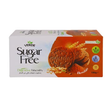 Verde Sugar Free Chocolate Digestive Biscuits 180g