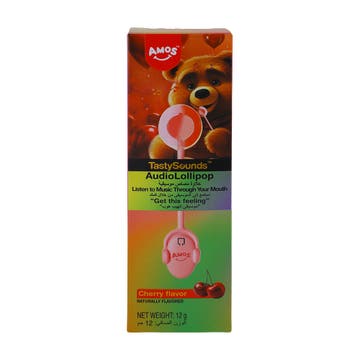 Amos Tasty Sounds Cherry Flavor Audio Lollipop 12g