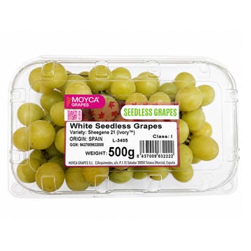 Moyca White Seedless Grapes 500g