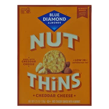 Blue Diamond Cheddar Cheese Nut Thins Crackers 120g