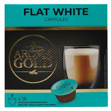 Aroma Gold Flat White Coffee Capsules 16s