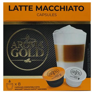 Aroma Gold Latte Macchiato Coffee Capsules 8s