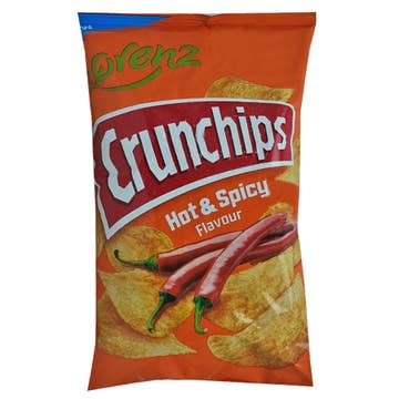 Lorenz Crunchips Hot & Spicy Potato Crisps 100g