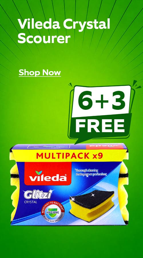 Vileda Glitzi Crystal Scourer 9s [6+3 Free]