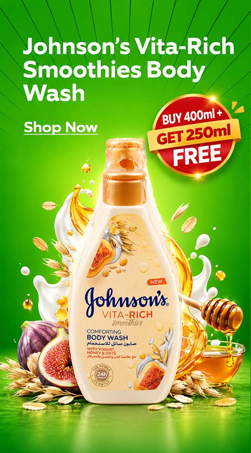 Johnson&rsquo;s Vita-Rich Smoothies Body Wash 400ml + 250ml